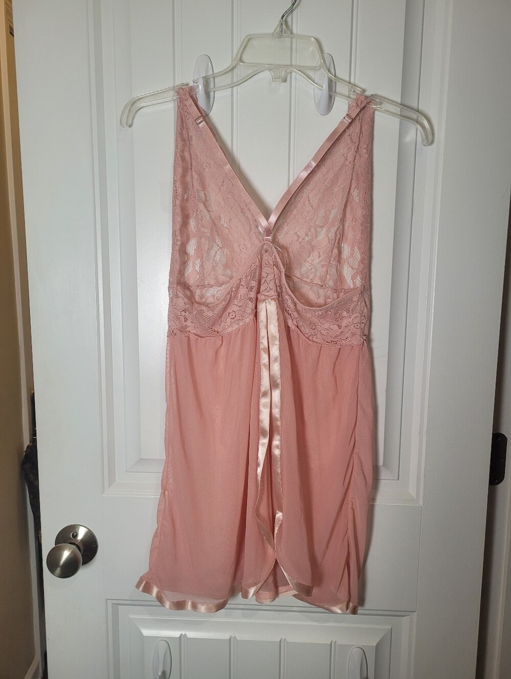 Avidlove pink sheer lace babydoll chemise nightgown. Size XL - Picture 4 of 6